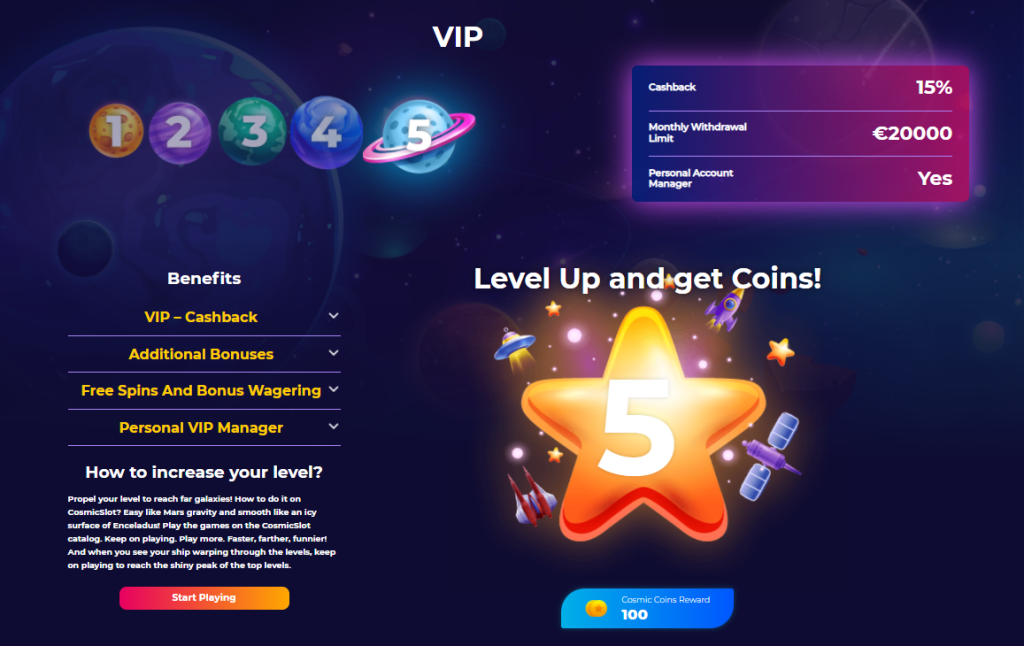 cosmicslot vip program