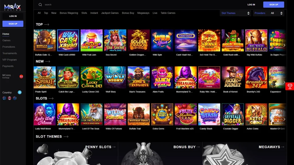 mirax casino games