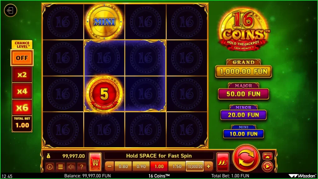 16 Coins slot bonus