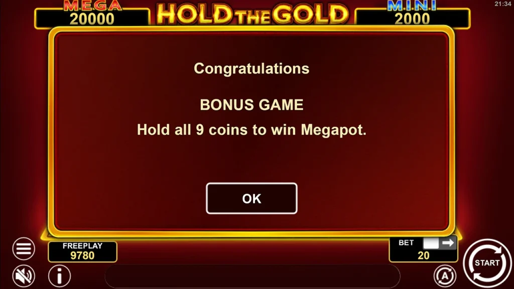 Hold The Gold Bonus Game