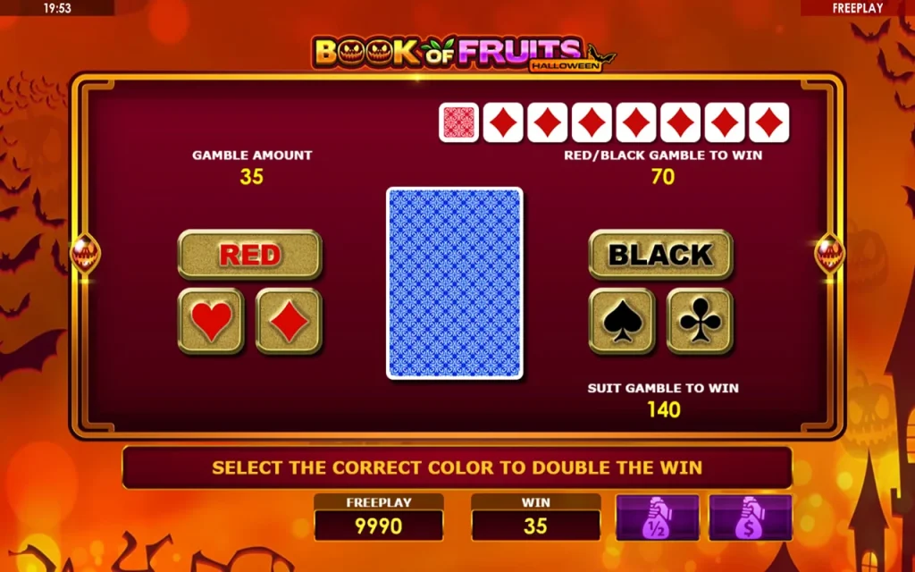 Book of Fruits Halloween Gamble Function