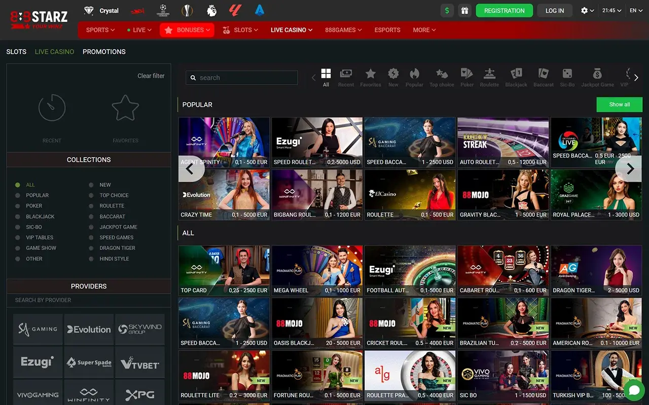  888STARZ Live Dealer