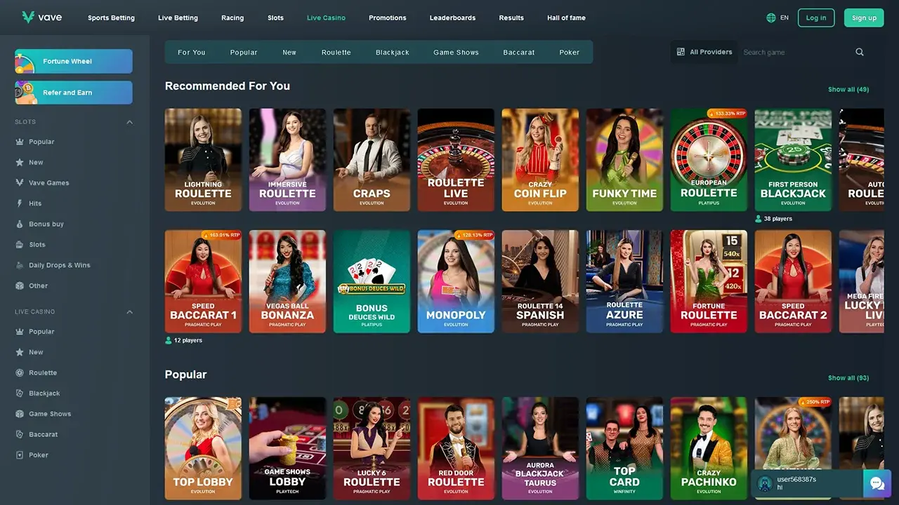Vave Live Dealer Vave Live Dealer