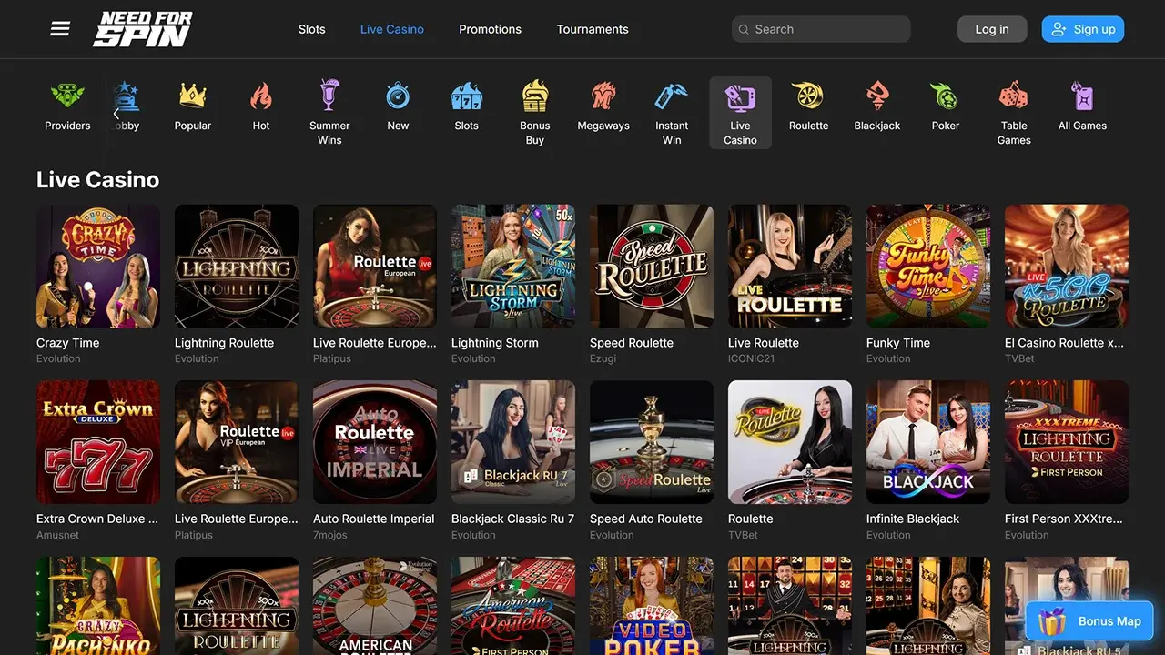 Need For Spin Live Dealer