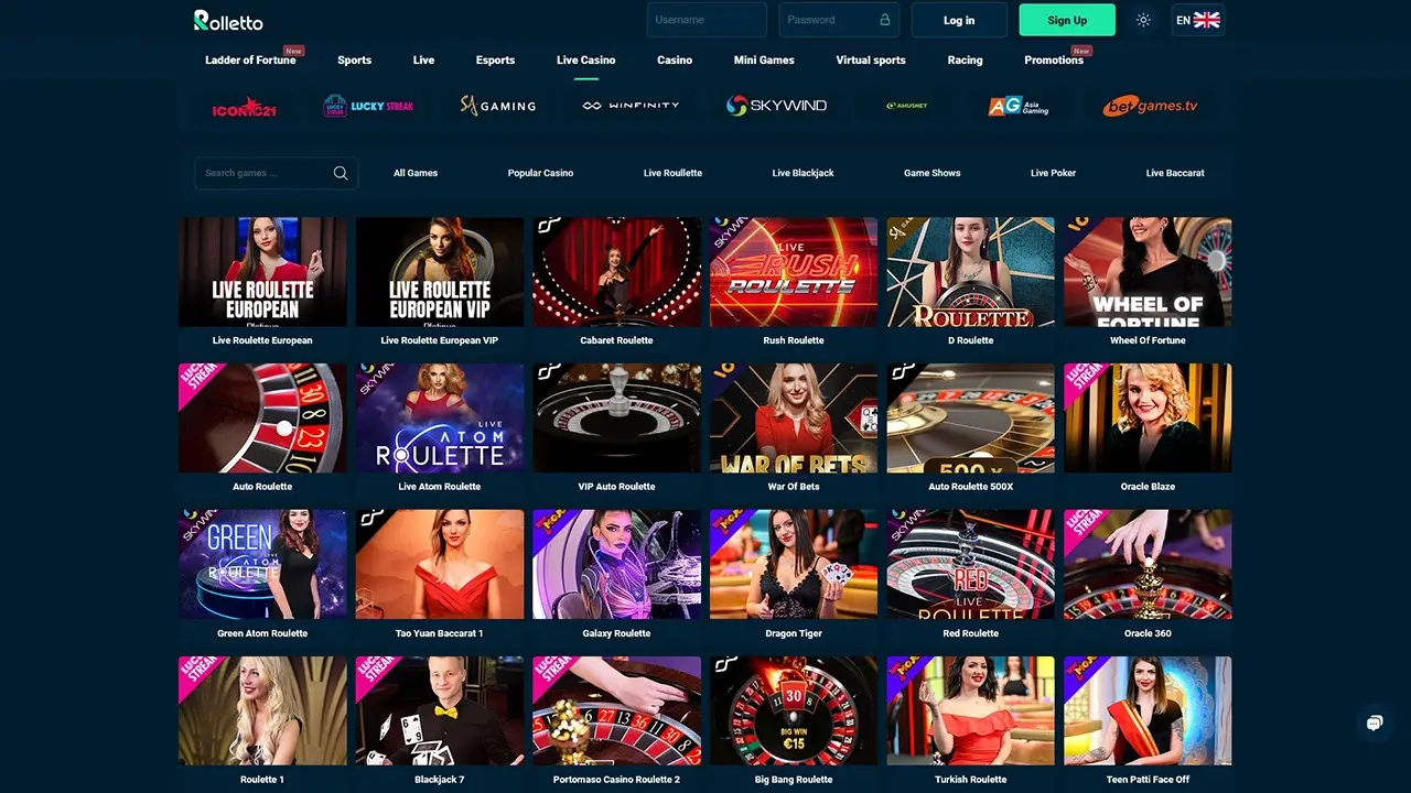 Rolletto Live Dealer