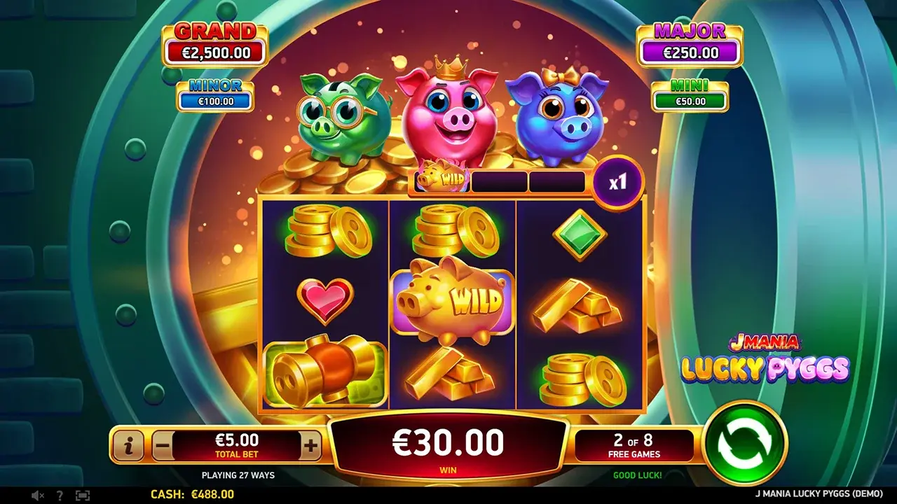 J Mania Lucky Pyggs Free Spins