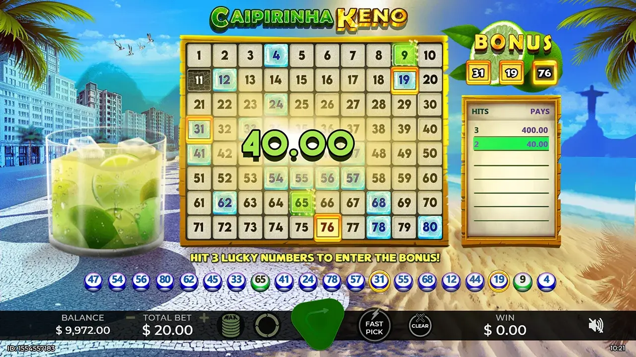 Caipirinha Keno Win Caipirinha Keno Win