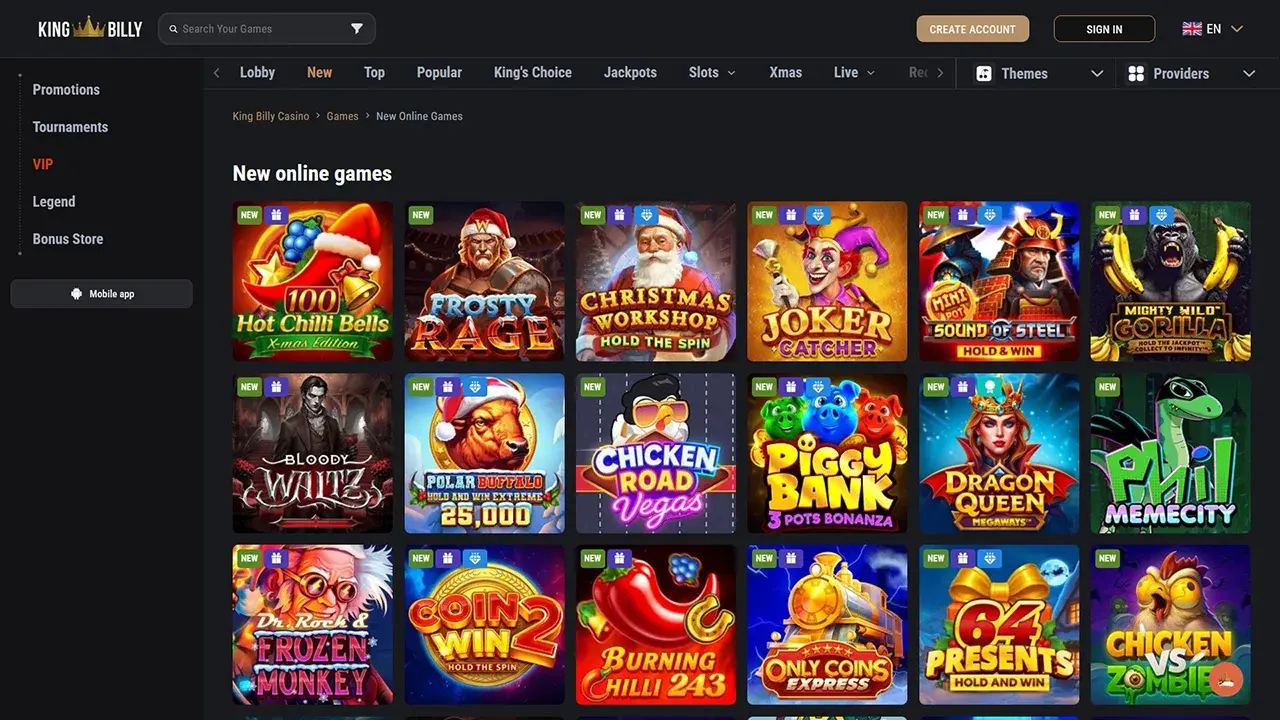 King billy online casino
