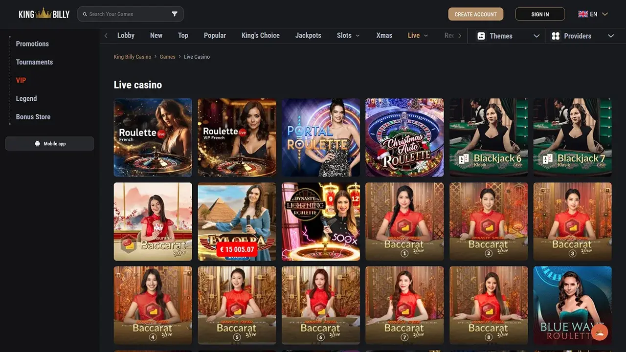 Online casino king billy