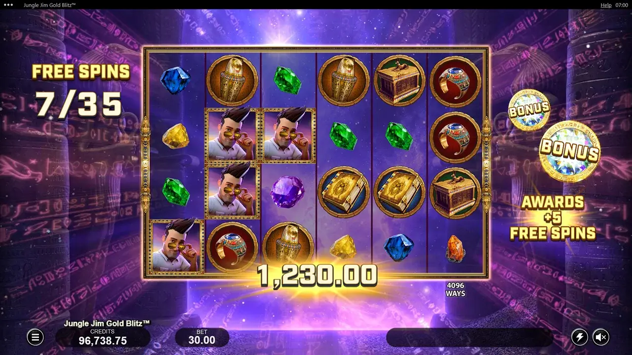 Jungle Jim Gold Blitz Free Spins