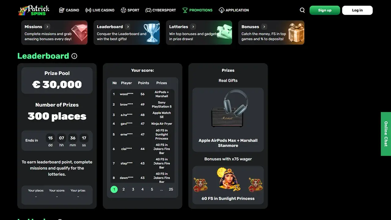 PatrickSpins Casino Promos