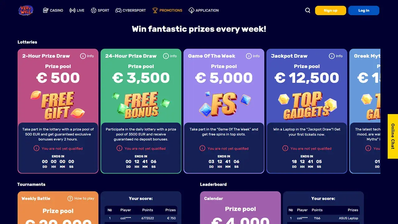 Very Well Casino Promos