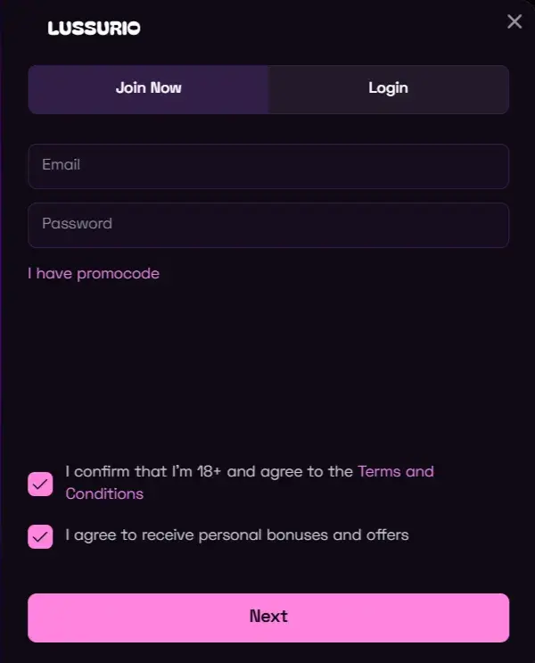Lussurio Casino Registration Form Lussurio Casino Registration Form