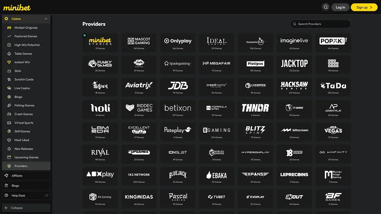 Minibet Casino Providers