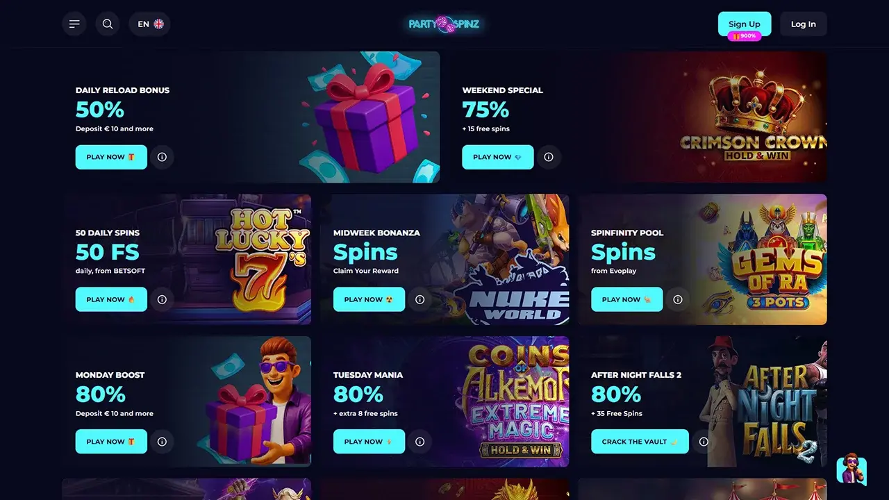 PartySpinz Casino Promos