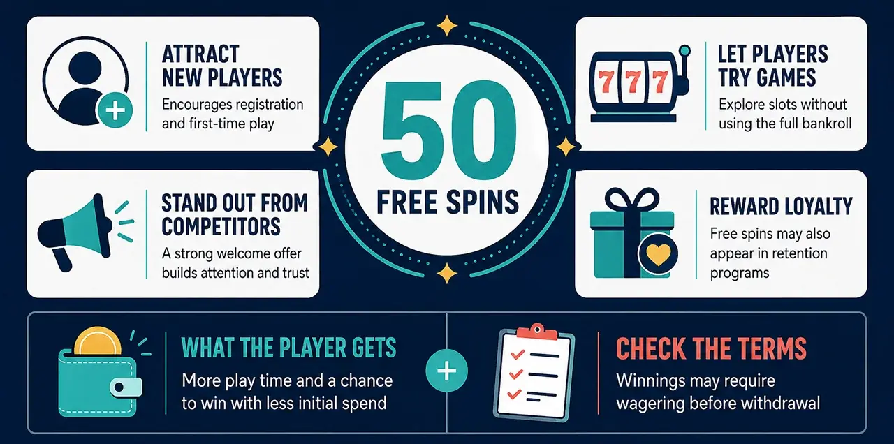 Why Do Casinos Give 50 Free Spins? Why Do Casinos Give 50 Free Spins?