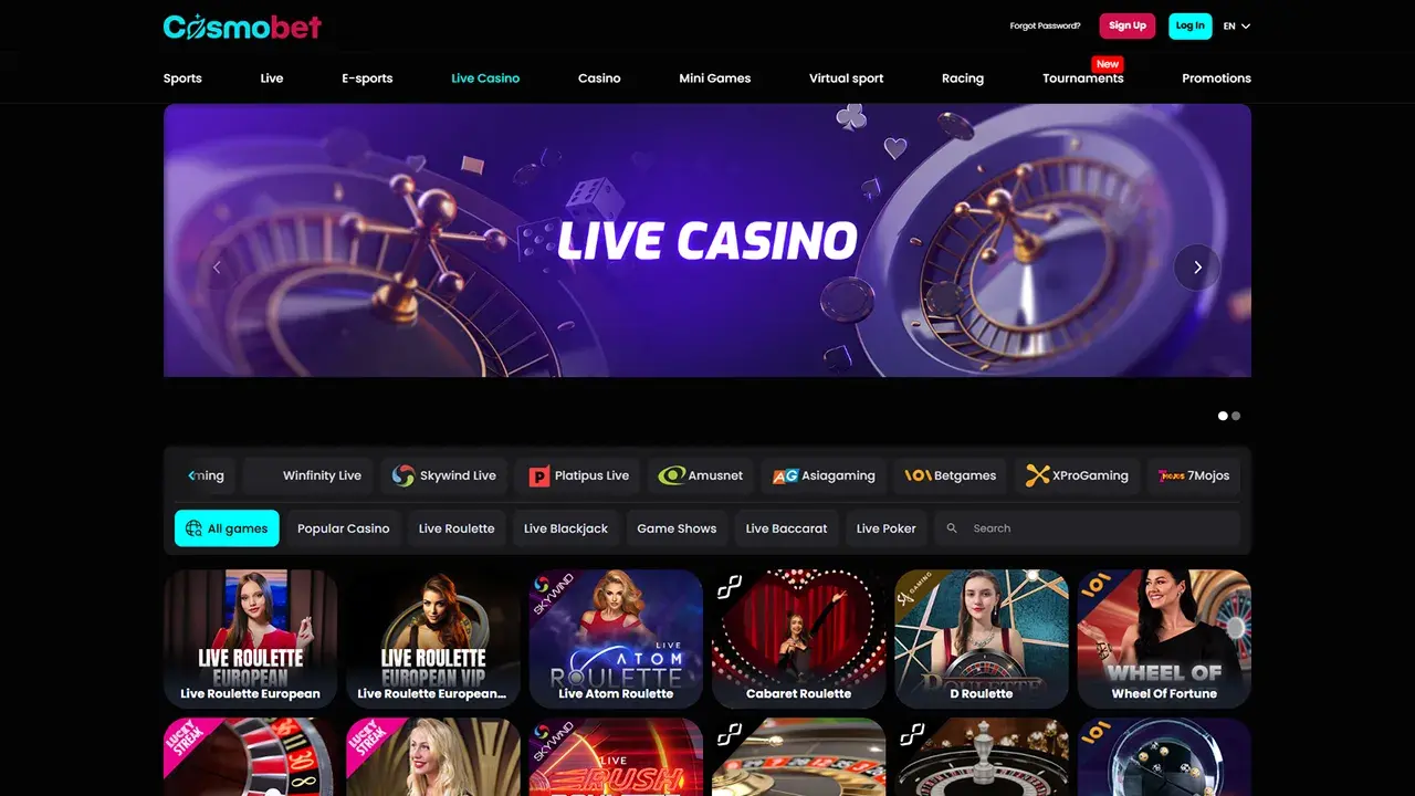 Cosmobet Casino Live Dealer