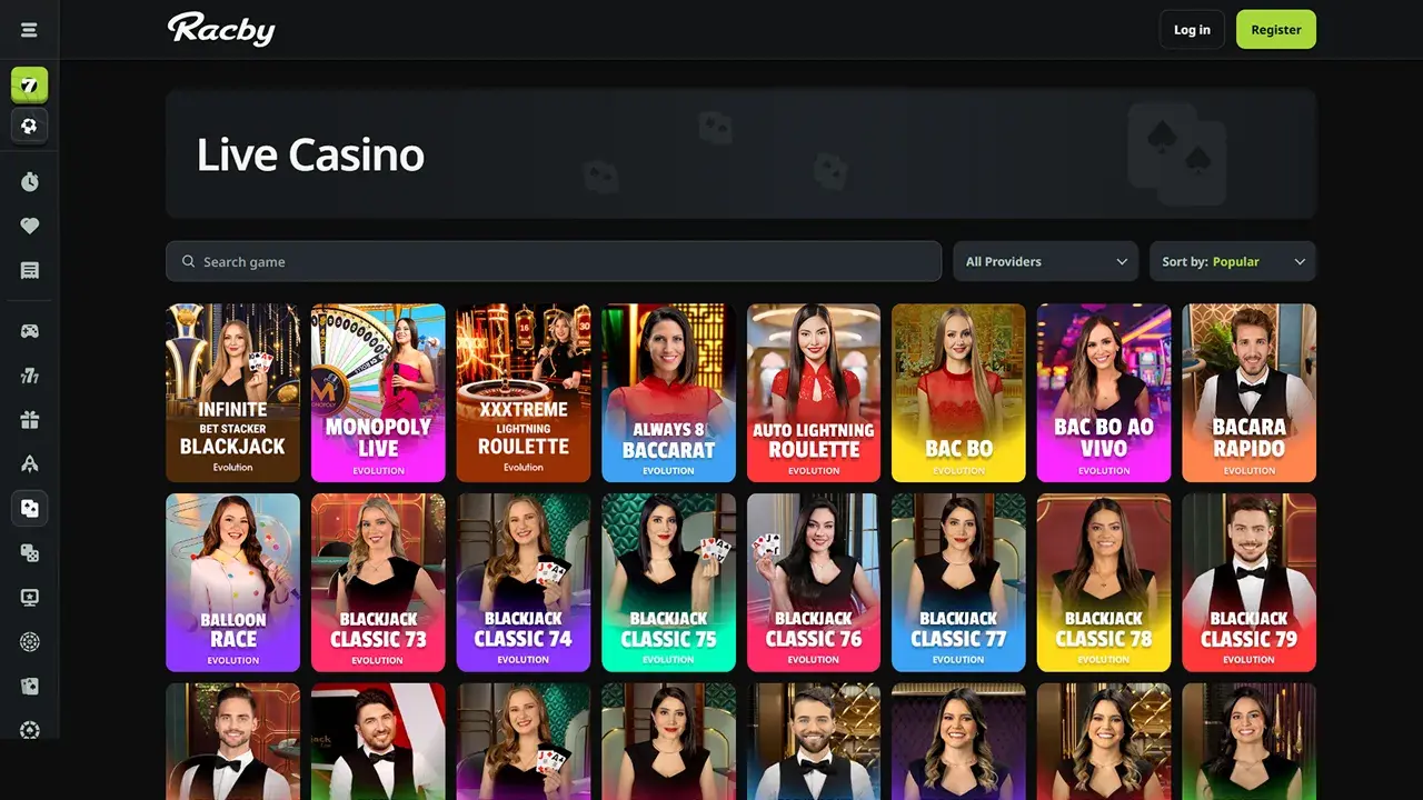 Racby Casino Live Dealer